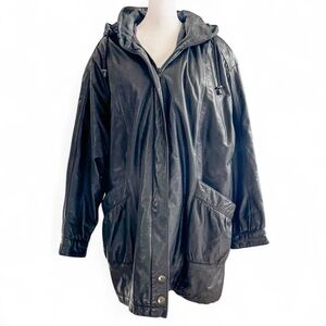Black Hooded Leather Jacket